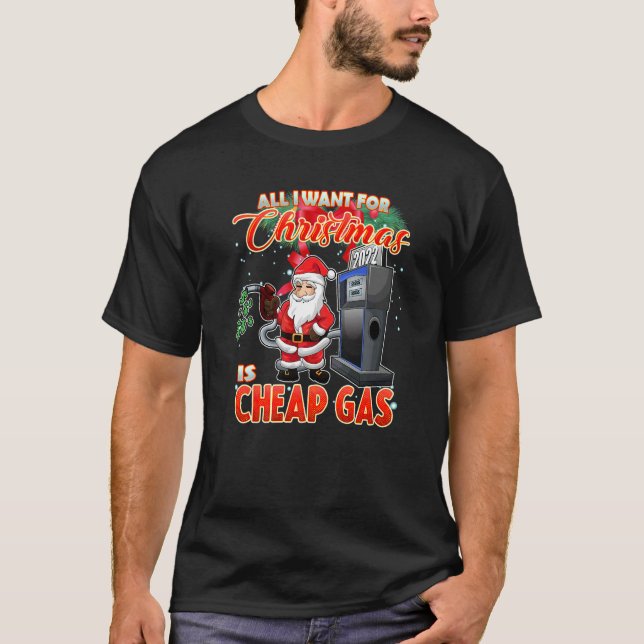 Christmas Humor 2022 Santa Claus Meme Gas Price  T Shirt (Framsida)
