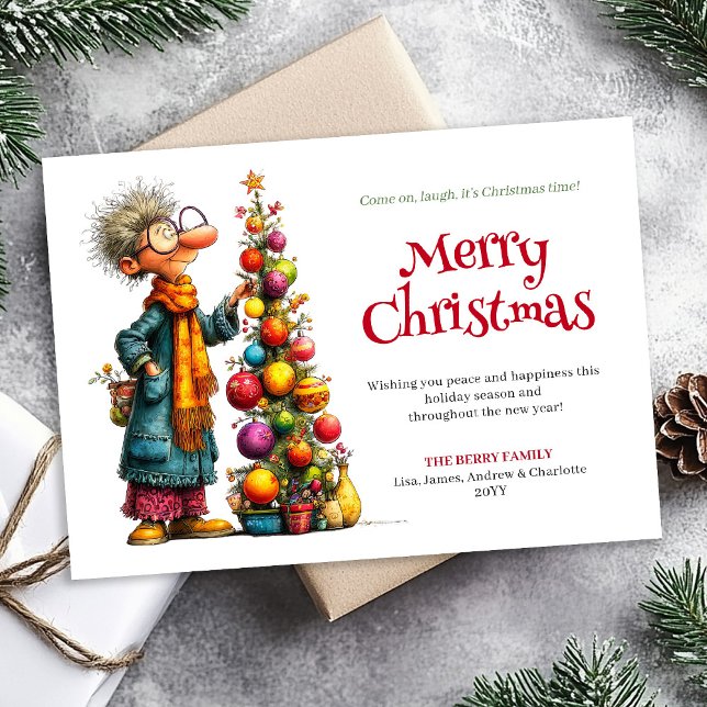 Christmas Humor Woman Custom Greeting Download Julkort (Christmas Humor Woman Custom Greeting Download)