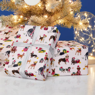CHRISTMAS HUND CUTENESS CREAM PRESENTPAPPER