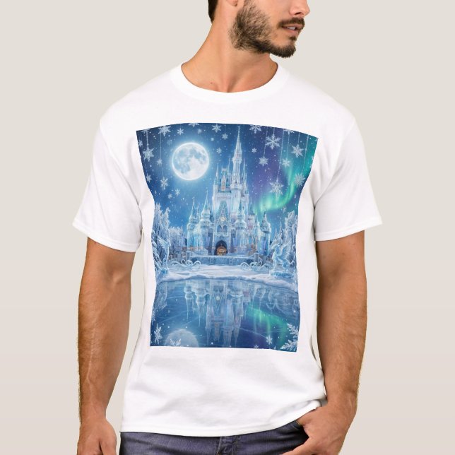 Christmas Ice Castle – A Winter Fantasy Realm T Shirt (Framsida)