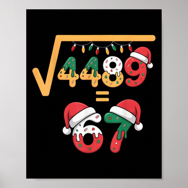 Christmas Ice Cream Drip Meme Slang Square Root 44 Poster (Framsidan)