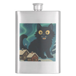 Christmas Icelandic Yule Cat with Northern Lights Fickplunta