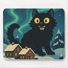 Christmas Icelandic Yule Cat with Northern Lights Musmatta