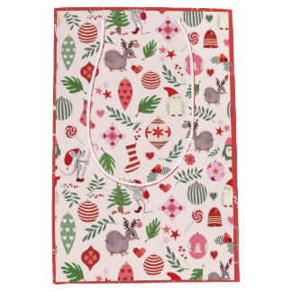 Christmas Icons on Cream - Gift Bag