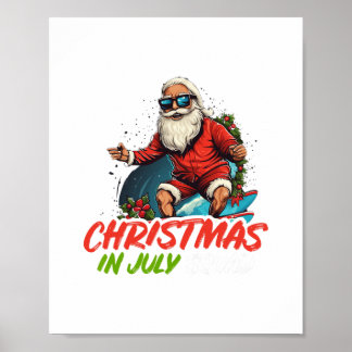 christmas im july sommar jultomten strand hawaii poster