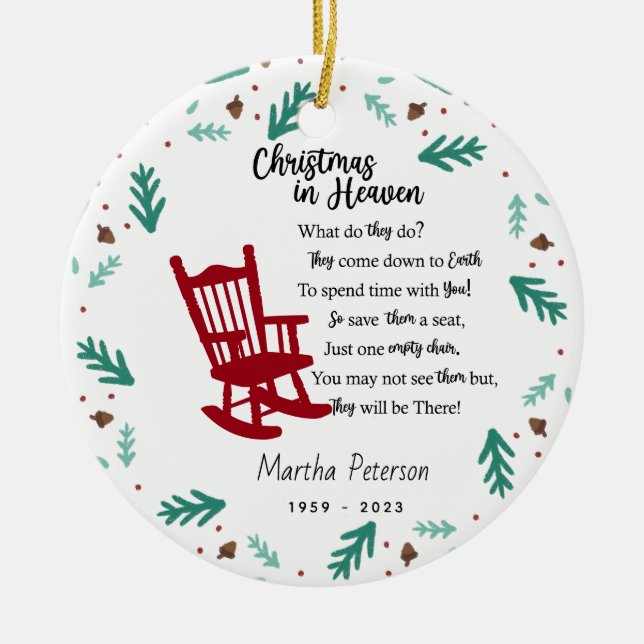 Christmas in Heaven Memorial Ornament – Personaliz (Framsidan)