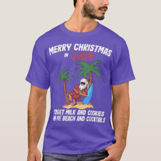 Christmas In July Beach Party Santa Men Women Vaca T Shirt