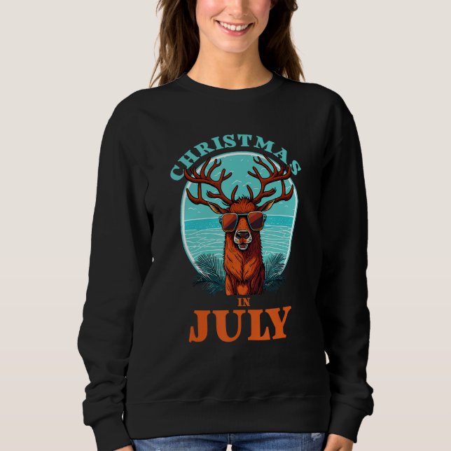 Christmas in July Beach Summer Reindeer Beach Bash T Shirt (Framsida)