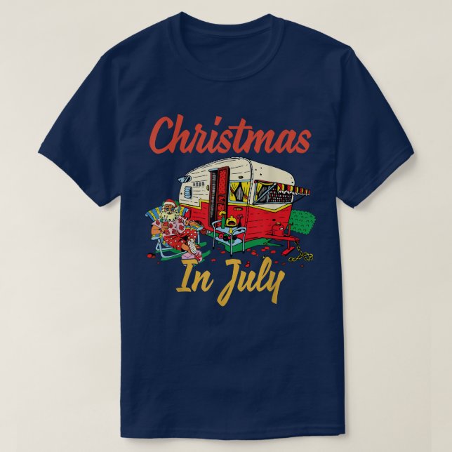 Christmas In July Camping Camper  T Shirt (Design framsida)