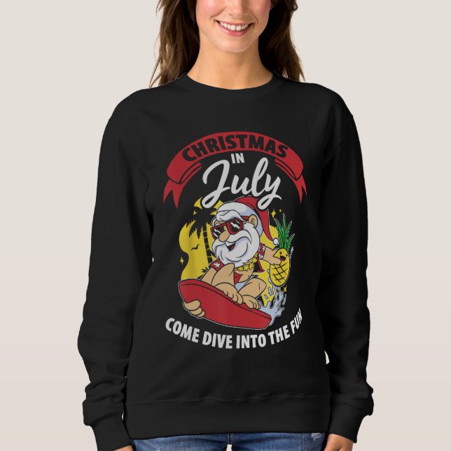 Christmas In July Come Dive Into The Fun Christmas T Shirt (Framsida)