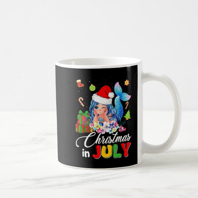 Christmas In July Cute Anime Mermaid Santa Hat Sum Kaffemugg (Höger)