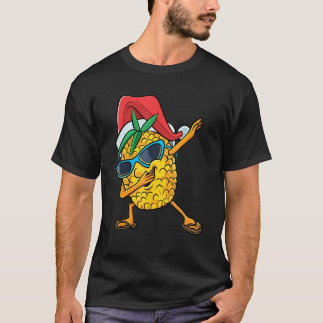 Christmas in July Dabbing Pineapple Fruit Dab Danc T Shirt (Framsida)