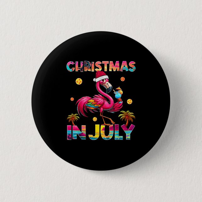 Christmas In July Flamingo Beach Summer Hawaii Gir Knapp (Framsida)