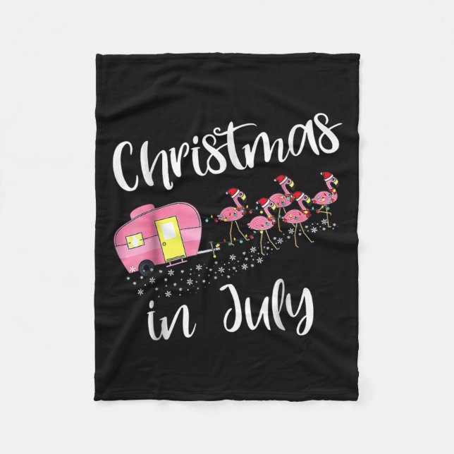 Christmas In July Flamingo Nk  Fleecefilt (Framsidan)