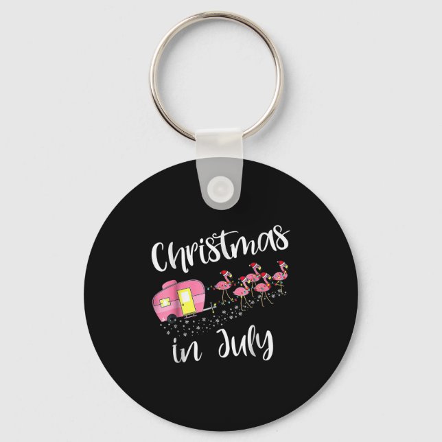 Christmas In July Flamingo Nk  Nyckelring (Framsida)