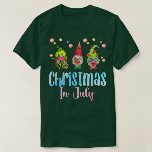 Christmas in July Gnomes Watermelon Summer Party 2 T Shirt (Design framsida)