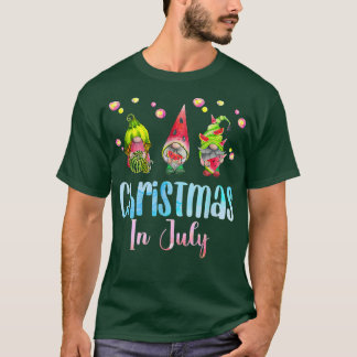Christmas in July Gnomes Watermelon Summer Party 2 T Shirt
