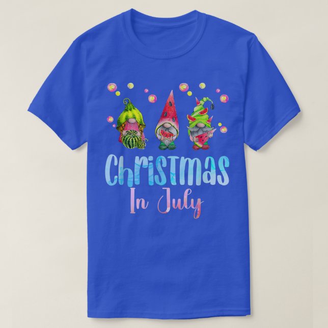 Christmas in July Gnomes Watermelon Summer Party 2 T Shirt (Design framsida)