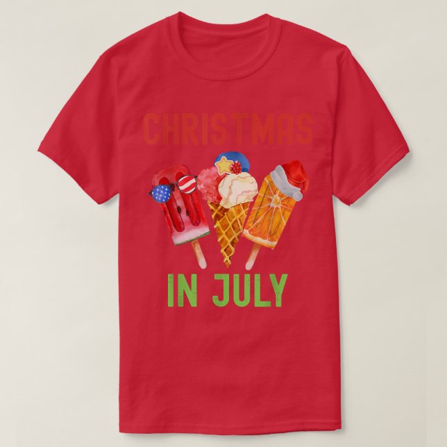 Christmas In July Ice Cream Summer Hawaiian Christ T Shirt (Design framsida)