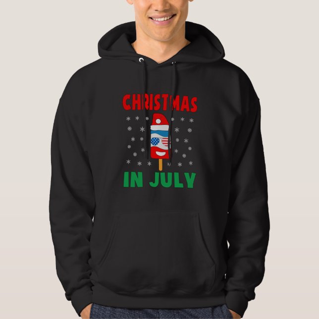 Christmas In July Ice Pop Santa Hat Party Kids Tod Hoodie (Framsida)