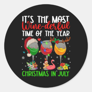 Christmas In July It's The Most Wine-derful Time O Runt Klistermärke