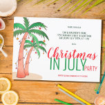 Christmas in July Party Inbjudningar<br><div class="desc">Lets celebrate Christmas in July with a party!
Invite family and friends to your Christmas themed celebration with this fun invitation featuring hand drawn palm trees decorated with lights.
Customize these invitations with you details and enjoy the fun!
Original Drawing © Michele Davies.</div>