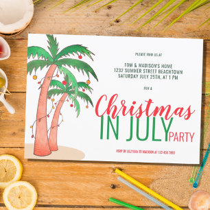 Christmas in July Party Inbjudningar