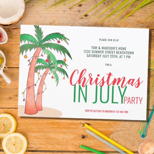 Christmas in July Party Inbjudningar (Skapare uppladdad)