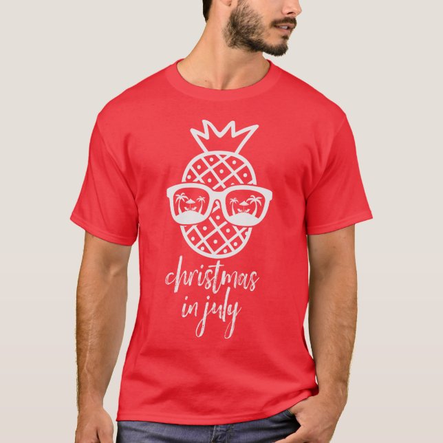 Christmas in july red tshirt t shirt (Framsida)