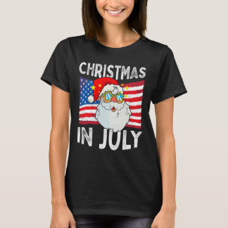 Christmas In July Retro Hipster Funny Santa Men Wo T Shirt