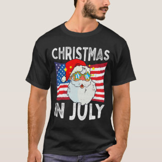 Christmas In July Retro Hipster Funny Santa Men Wo T Shirt