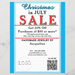 Christmas in July Sale Jewelry Blue White Heart Reklamblad