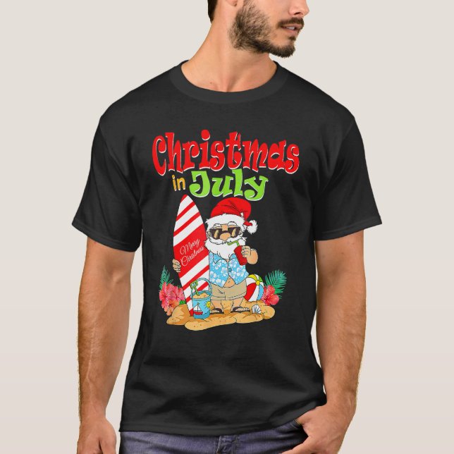 Christmas In July  Santa Claus Summer Vacation Bea T Shirt (Framsida)