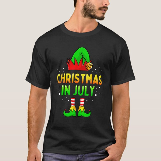 Christmas In July Santa Elf  Xmas Men Women Kids T Shirt (Framsida)