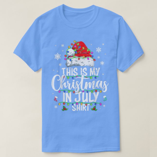 Christmas in July  Santa Hat Summer Beach Vacation T Shirt (Design framsida)