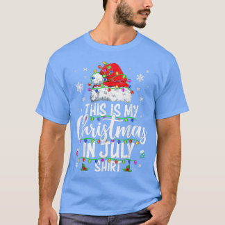 Christmas in July  Santa Hat Summer Beach Vacation T Shirt
