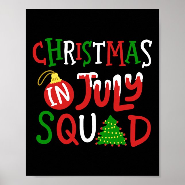 Christmas In July Squad Funny Merry Xmas Men Women Poster (Framsidan)