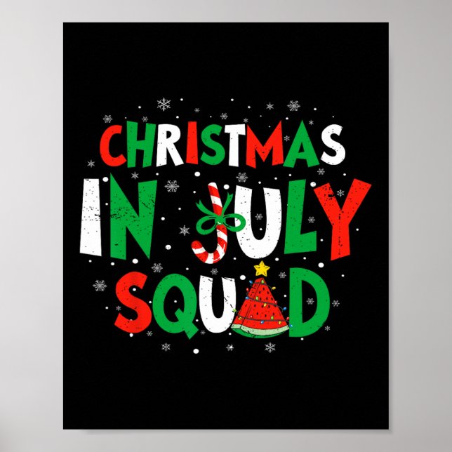 Christmas In July Squad Funny Summer Vacation Men  Poster (Framsidan)