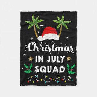 Christmas In July Squad Funny Summer Xmas Santa Ha Fleecefilt