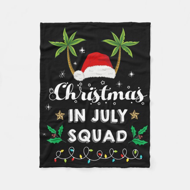 Christmas In July Squad Funny Summer Xmas Santa Ha Fleecefilt (Framsidan)
