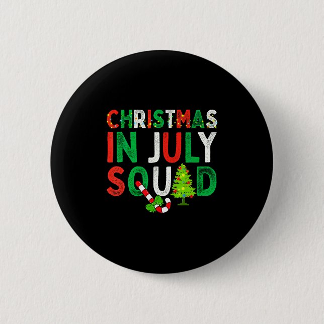 Christmas In July Squad Funny Xmas Men Women Kids  Knapp (Framsida)