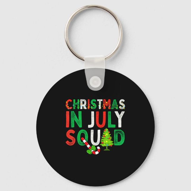 Christmas In July Squad Funny Xmas Men Women Kids  Nyckelring (Framsida)