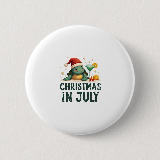 Christmas In July Turtle Summer Xmas Tortoise Wome Knapp (Framsida)