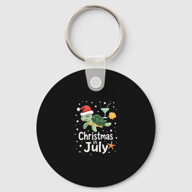 Christmas In July Turtle Summer Xmas Tortoise Wome Nyckelring (Framsida)