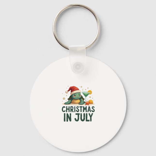 Christmas In July Turtle Summer Xmas Tortoise Wome Nyckelring (Framsida)