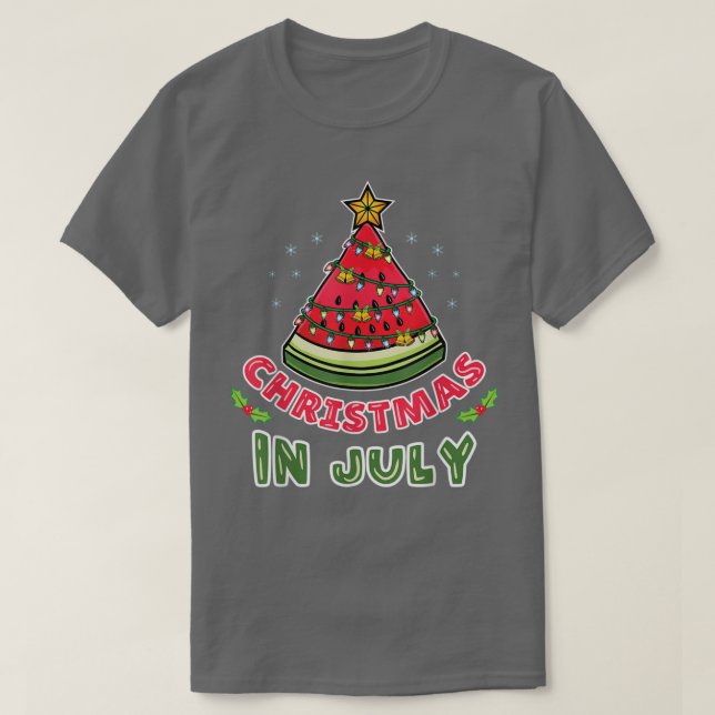 Christmas In July Watermelon Christmas Tree  T Shirt (Design framsida)