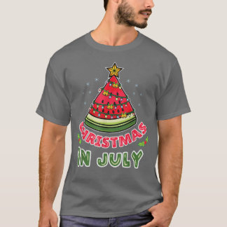 Christmas In July Watermelon Christmas Tree  T Shirt