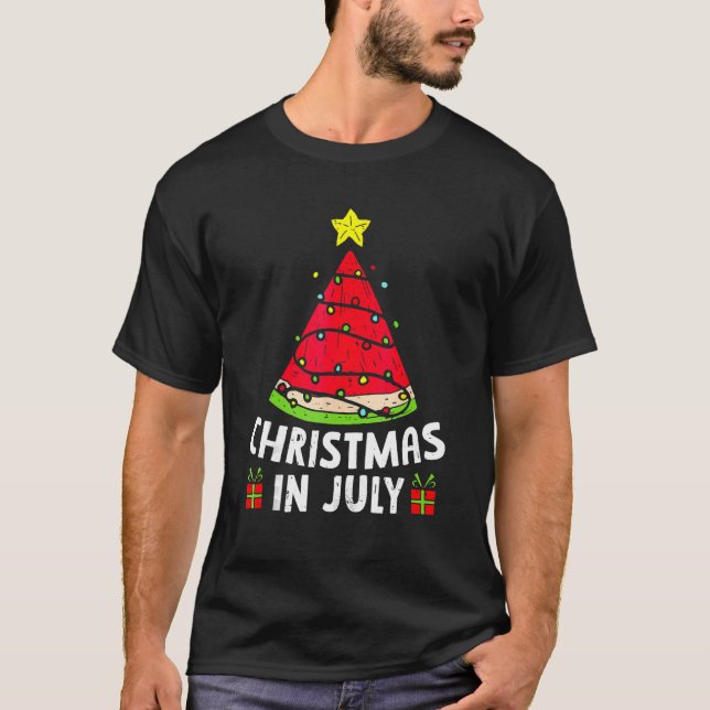 Christmas In July Watermelon Summer Vacation Beach T Shirt (Framsida)