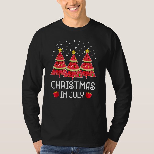 Christmas In July Watermelon Summer Vacation Beach T Shirt (Framsida)