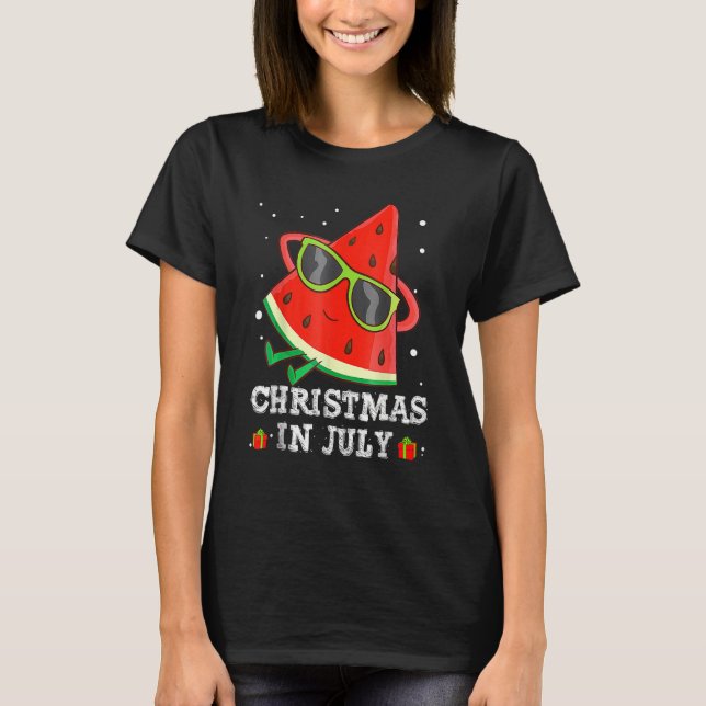 Christmas In July Watermelon Xmas Tree Summer Men  T Shirt (Framsida)
